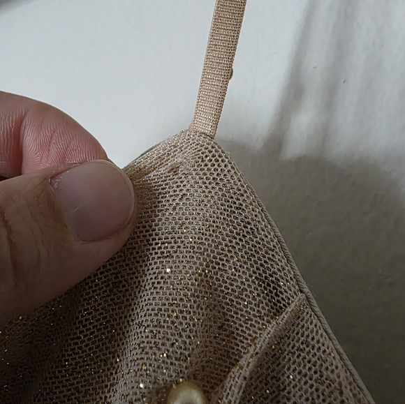 Emerald Sundae Juniors' Imitation Pearl Embellished‎ Glitter Sleeveless Bodycon - Picture 8 of 9